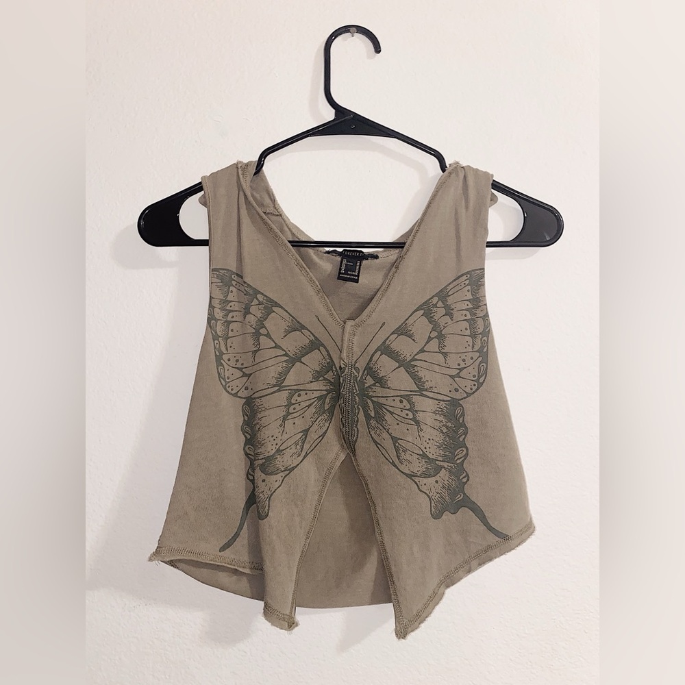 V-Neck cropped butterfly top